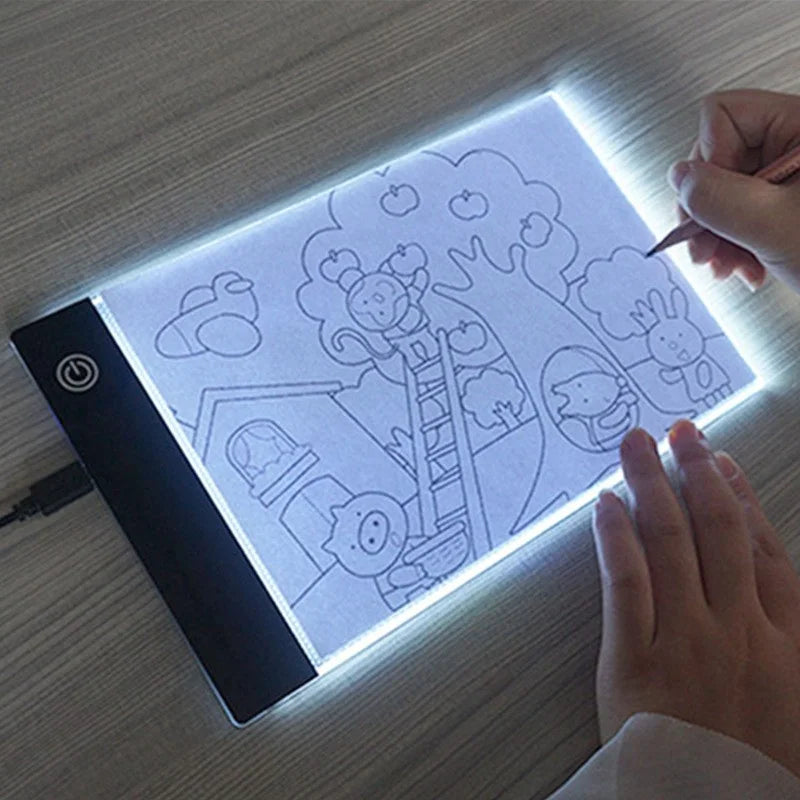 led desenho de animação pintura brinquedos educativos 3 nível placa regulável presente luz ajustável bloco de notas para crianças
