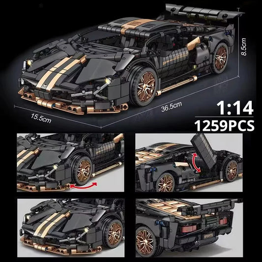 carro esportivos blocos de montar,1280 peças de construção para montar seu carro e construir modelo de carro esportivo para colecionar.