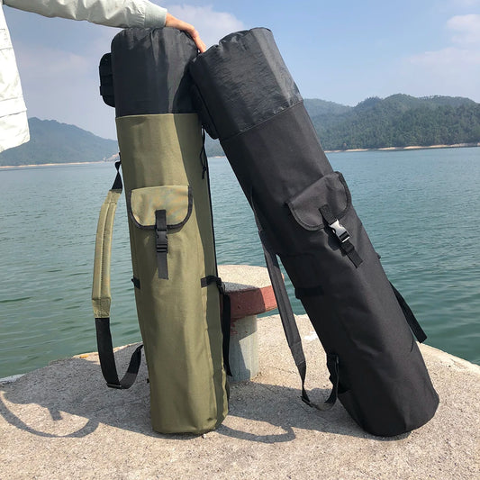 Multifuncional Pesca Rod Bag, Equipamento de pesca Bag, grande capacidade, Oxford Reel Gear Storage Case, pacote dobrável, 24x110cm