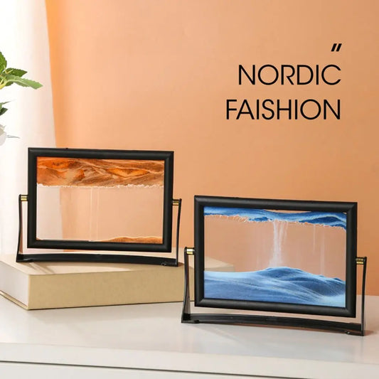 Movendo areia arte imagem para Home Decor, 3D Sandscape em movimento, Sandscape rotativo, presente.