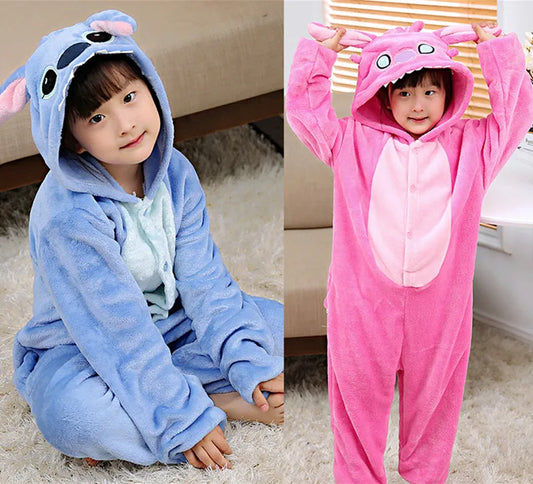 pijama disney-Stitch de inverno para crianças,agradavél e quentinho.