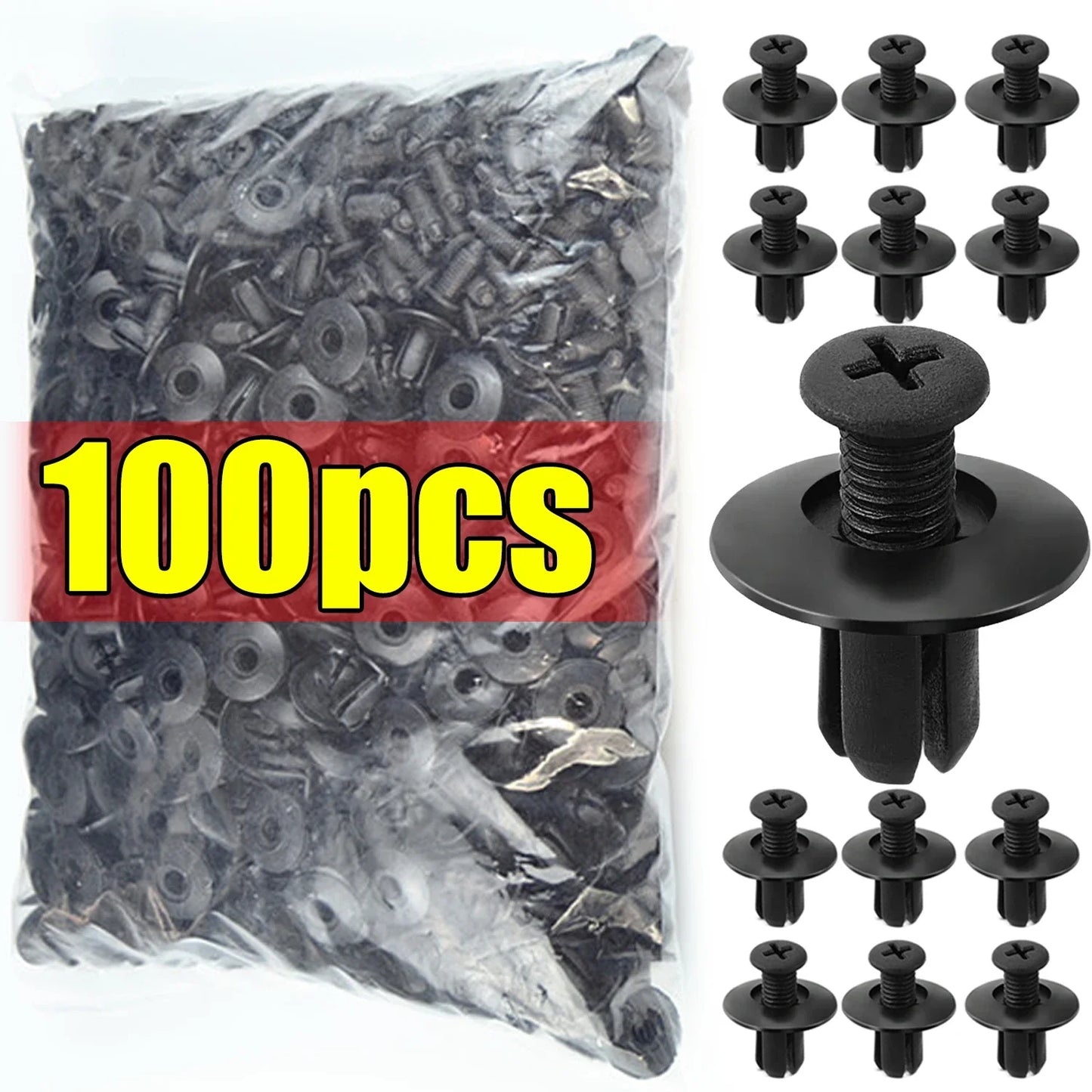 Kit com 100 Parafusos Fixadores para Carro + Caixa Organizadora - FixedCar