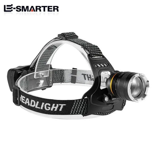 Recarregável xhp50 led farol à prova dwaterproof água luz de cabeça pesca busca acampamento cabeça lanterna zoom