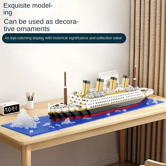 Brinquedo de montagem de bloco de construção Titanic gigante menino menina e para adultos,quebra-cabeça modelo de navio de cruzeiro