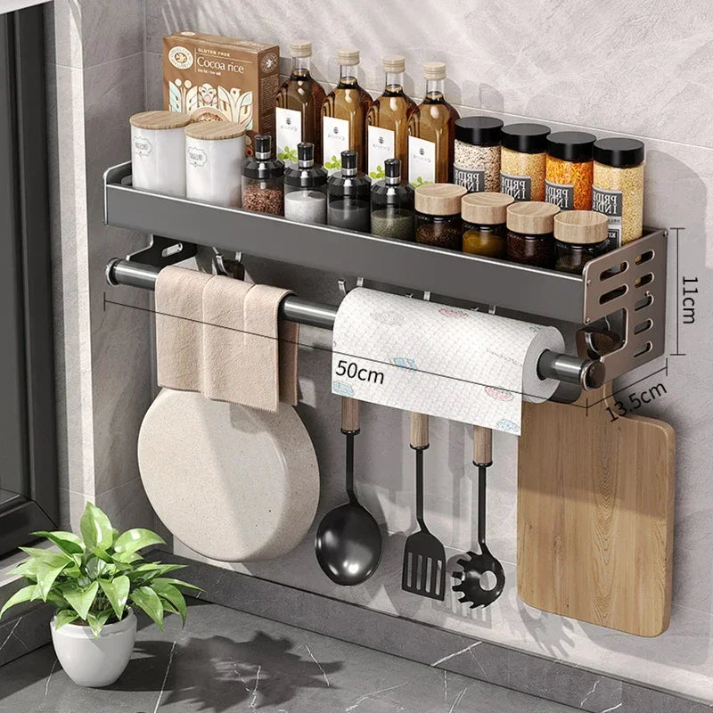 Organizador De Condimento Montado Na Parede Spice Rack Armazenamento De Louça.