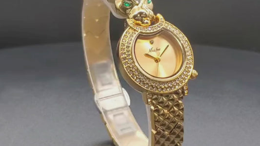 Relógio Missfox leopardo 3d bling diamante quartzo relógio feminino moda casual  relógio  quartzo
